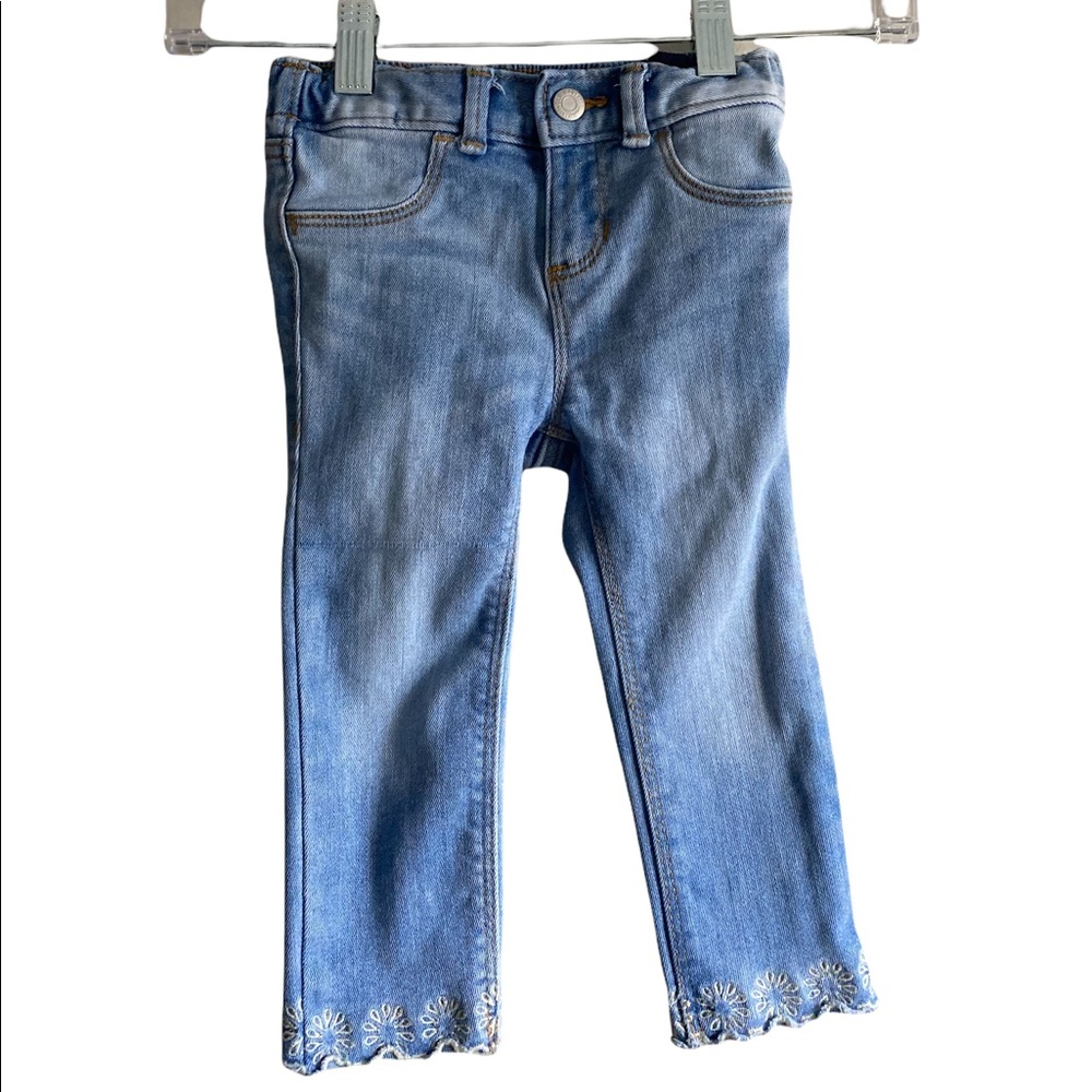 OLD NAVY 2T BALLERINA STYLE JEANS WITH FLOWER EMBROIDERY